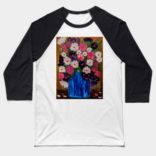 Lovely mixed flowers in a gold trim glass Vass Baseball T-Shirt